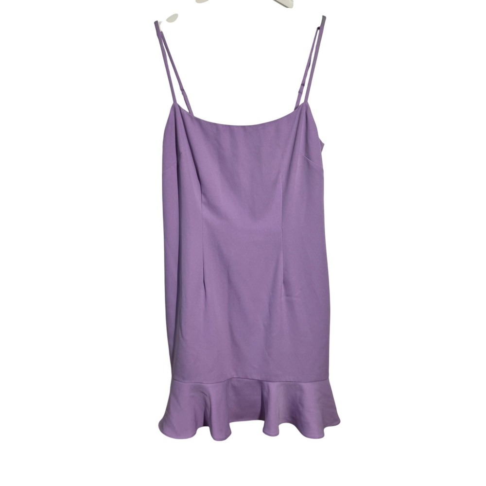 Lovers + Friends Purple Ruffle Hem Mini Dress Lavender Spaghetti Strap S NWOT